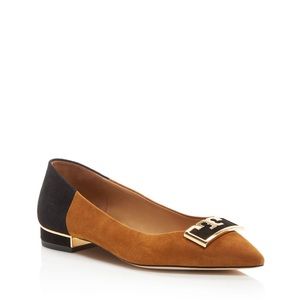 Tory Burch Gigi Pointed Toe Color-Block Flats